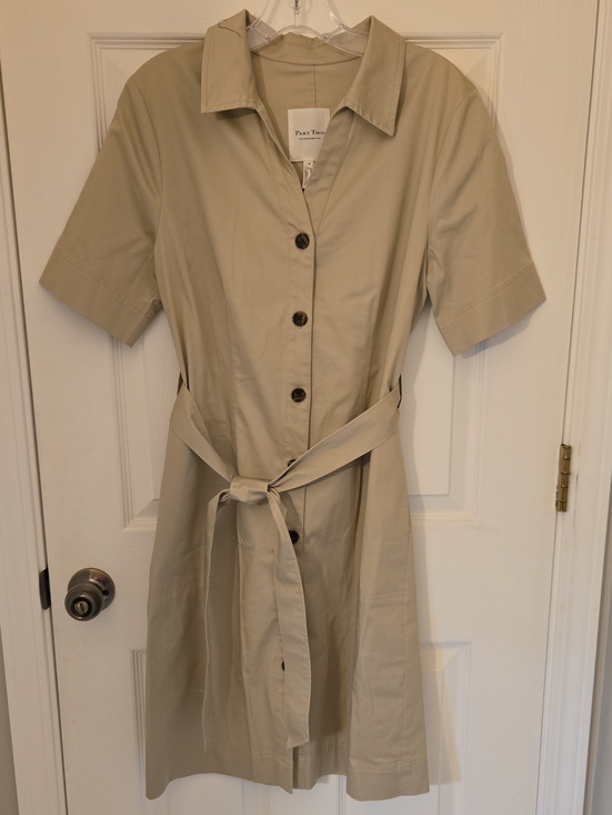 Part Two Dresses & Skirts - Part Two Tan Shirt Dress with Tie Belt